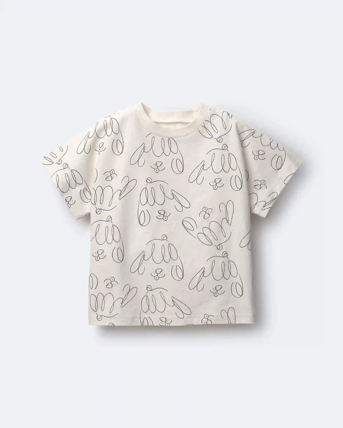 Toddler Dolman Tee in Dog Print - Cream