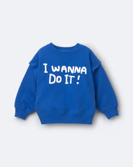 Toddler 'I Wanna Do It!' Layered Pullover Sweatshirt - Royal Blue
