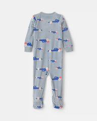 Toddler Boy 1-Piece Cars DreamPlush Snug Fit Footed Pajama - Blue
