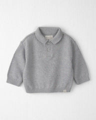 Baby Boy Organic Cotton Sweater Knit Polo