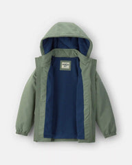 Boys Hooded Midweight Jacket - Green
