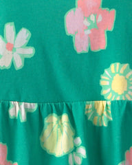 Girls Floral Tank Top - Green