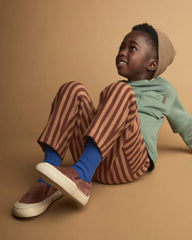 Toddler Boy Pocket Pants in Stripes - Brown