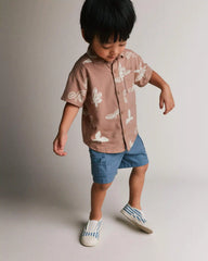 Toddler Boy Cargo Shorts with Zipper Pocket - Slate Blue