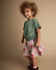 Toddler Girl Skirt in Tulip Print - Mauve