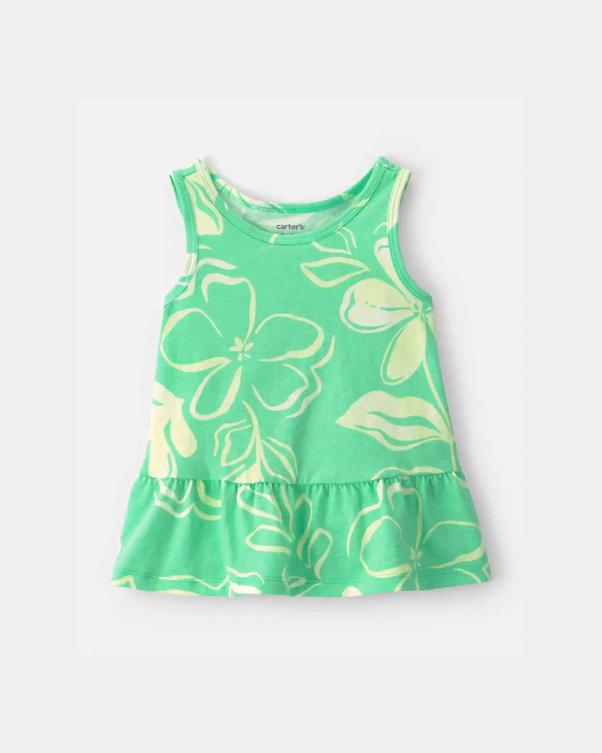 Toddler Girl Floral Peplum Tank Top - Green
