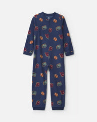 Boys 1-Piece Varsity Fleece Loose Fit Pajama - Navy Blue