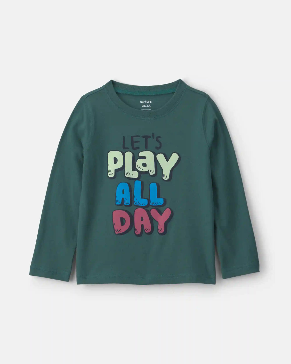 Toddler Boy 'Let's Play All Day' Long-Sleeve Graphic Tee - Green