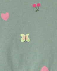 Toddler Girl Butterfly Short-Sleeve Dress - Green