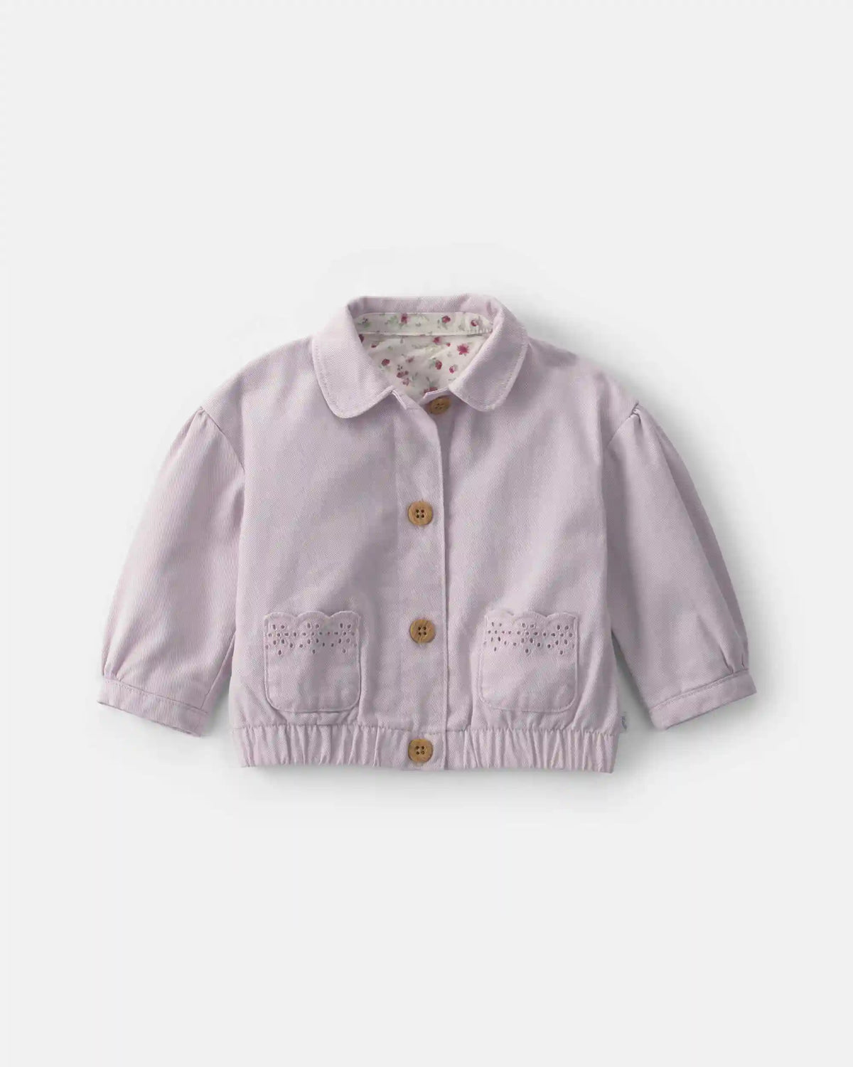 Baby Girl Twill Bomber Jacket - Purple
