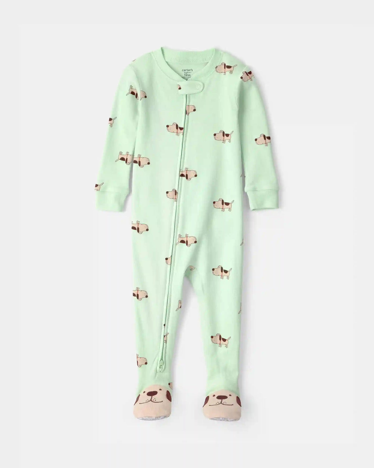 Baby Puppy 100% Cotton Snug Fit 1-Piece Pajama - Green