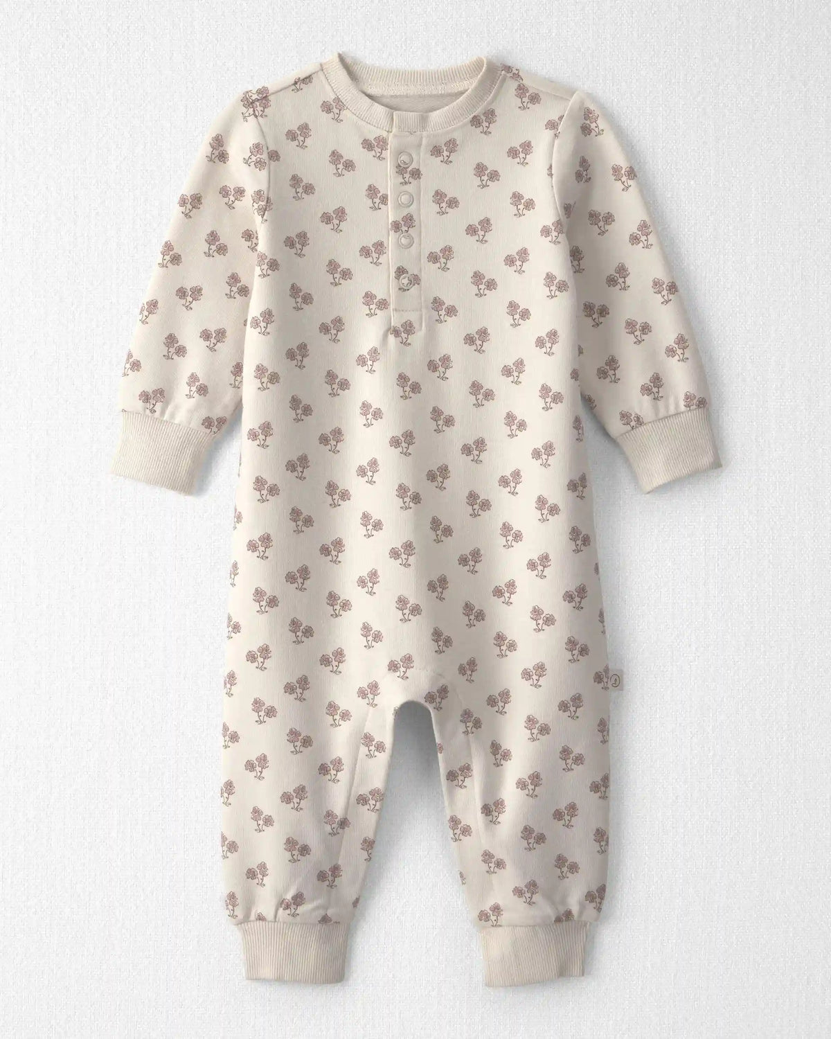 Baby Girl Organic Cotton French Terry Jumpsuit in Floral