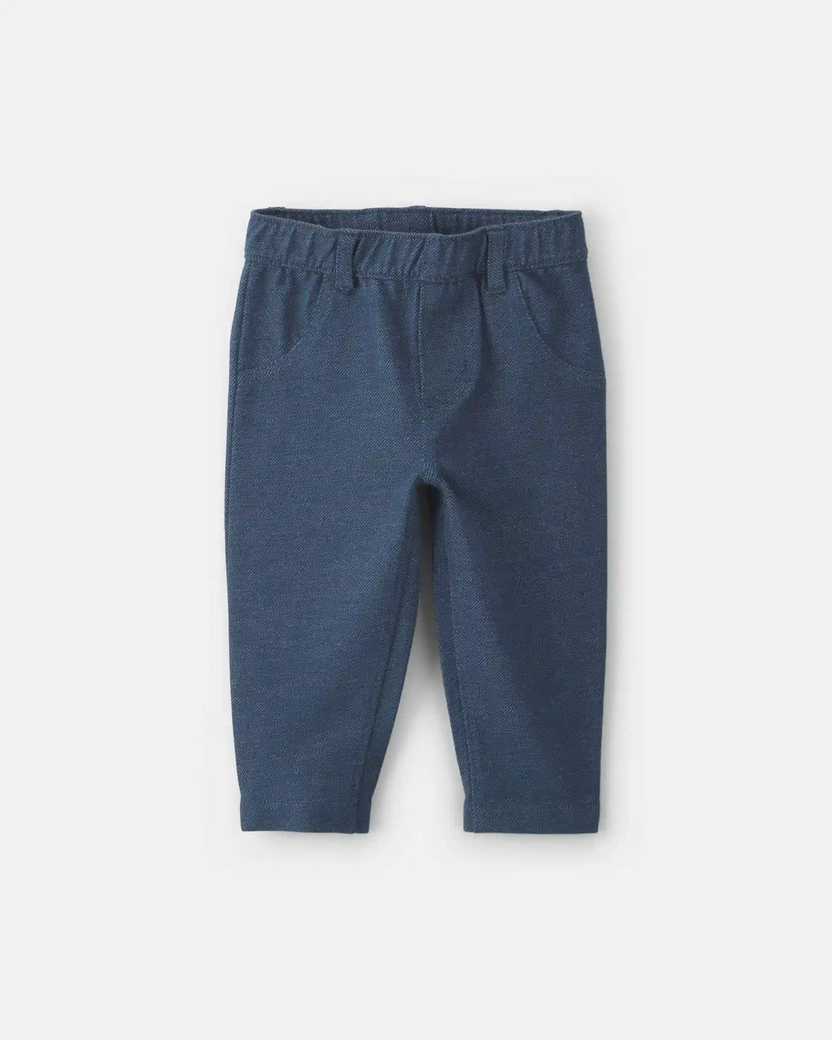 Baby Girl Knit Chambray Pants - Indigo