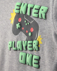 Boys 4-Piece Gamer Cotton Snug Fit Pajama Set - Grey