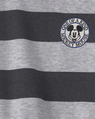Toddler Boy 2-Piece Disney© Mickey Striped Long-Sleeve Top & Pant Set - Grey/Black