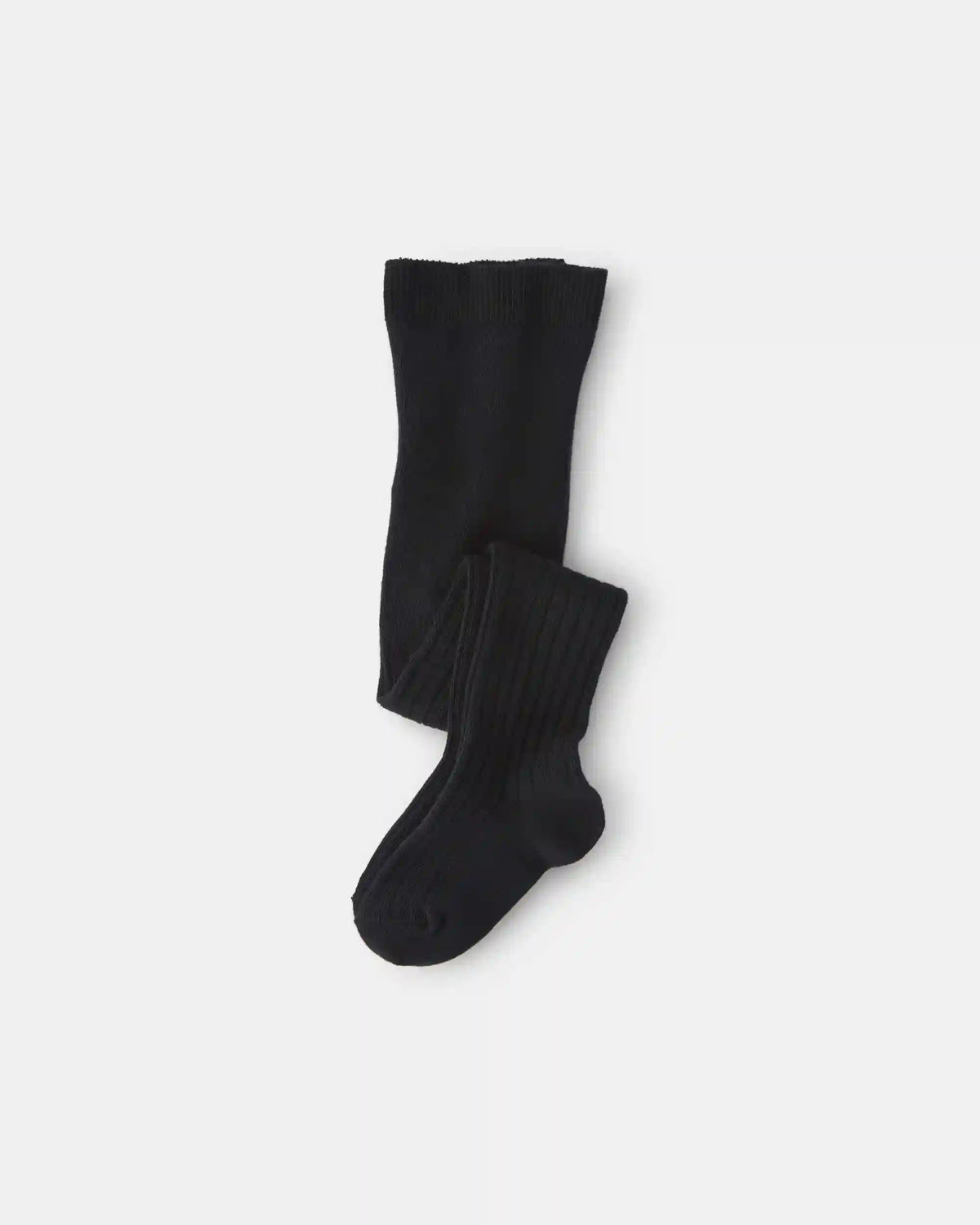 Girls Ribbed Tights - Black