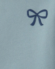 Girls 2-Piece Bow Fleece Pullover & Pant Set - Blue