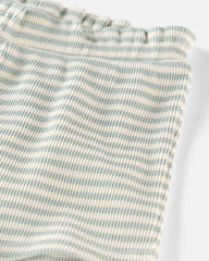 Baby Girl 2-Piece Organic Cotton Waffle Knit Top & Short Set in Stripes