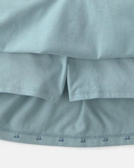 Girls Bow Cotton Skort - Blue