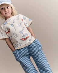Toddler Seersucker Playground Pant with Pockets - Blue