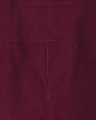 Baby Boy 2-Piece Holiday Corduroy Long-Sleeve Overall Set - Burgundy/Grey