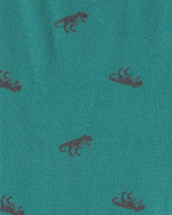 Boys 4-Piece Dinosaur 100% Cotton Snug Fit Pajama Set - Green