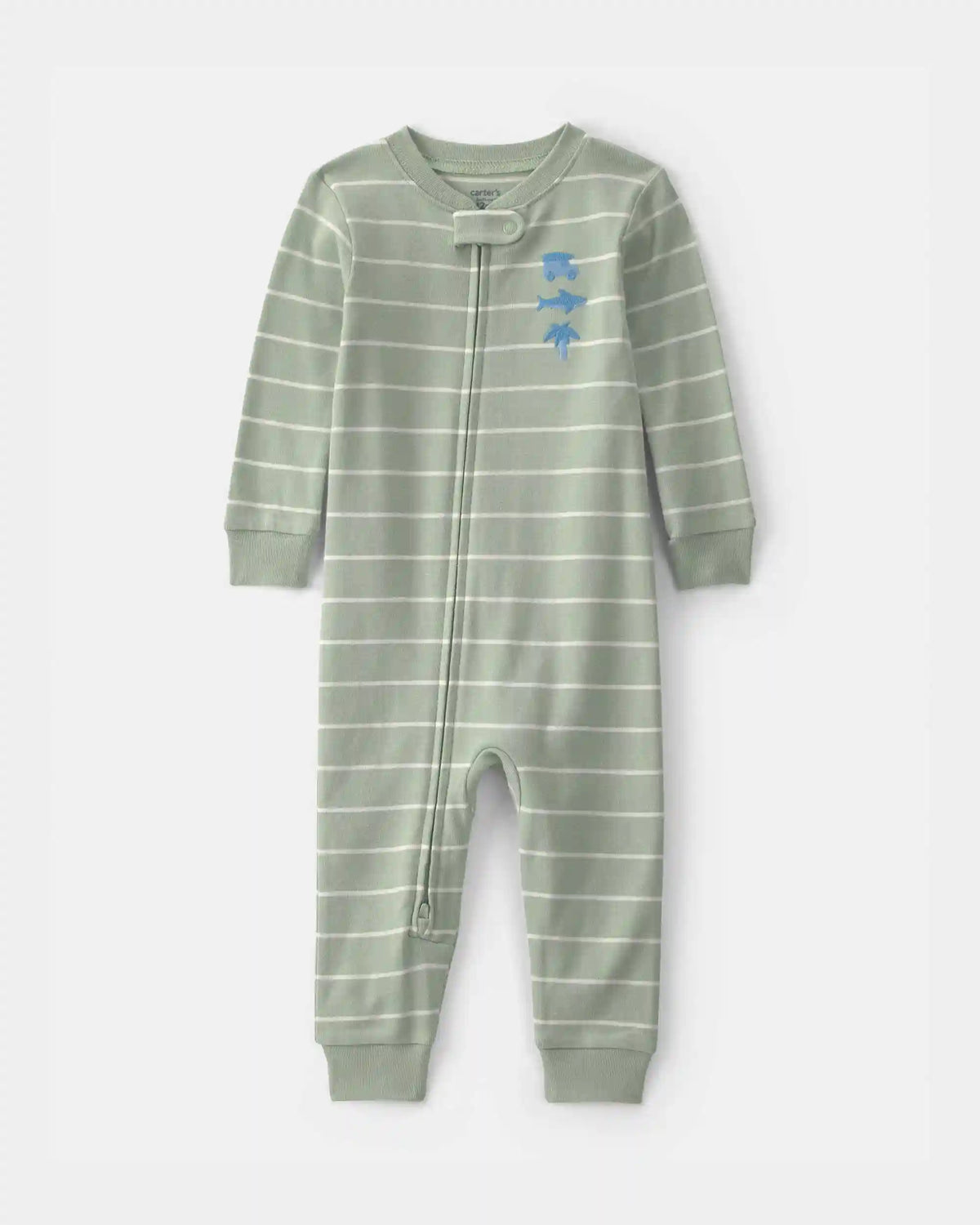 Toddler Boy Beach 100% Cotton 1-Piece Pajama - Green