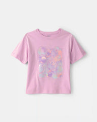 Girls Bubble Oversized Graphic Tee - Pink