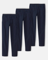 Girls 3-Pack Uniform Skinny Pants - Navy