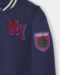 Boys ©Marvel Spider-Man Fleece Varsity Jacket  - Blue