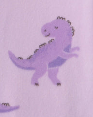 Baby Girl 1-Piece Dino 2-Way Zip DreamPlush Snug Fit Footed Pajama - Purple