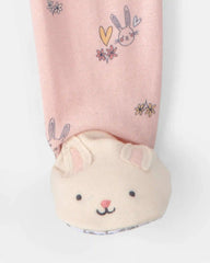 Toddler Girl Easter Bunny 100% Cotton Snug Fit 1-Piece Pajama - Pink