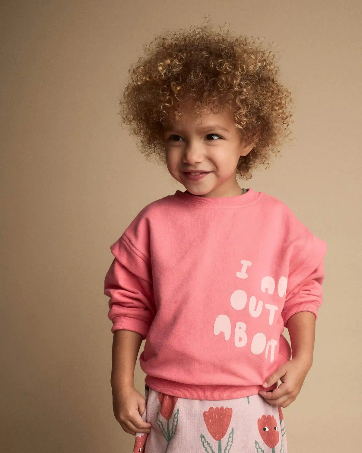 Toddler Girl 'Out & About' Double Layer Pullover Sweatshirt - Pink