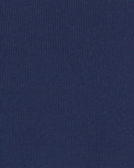 Girls Long-Sleeve Ribbed Top - Navy Blue