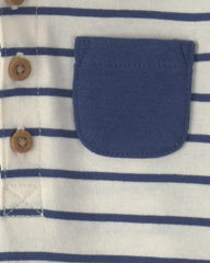 Baby Boy 2-Piece Striped Long-Sleeve Bodysuit & Pant Set - Navy Blue