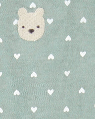 Baby Girl Polka Dot 2-Way Zip Cotton Sleep & Play Pajamas - Green