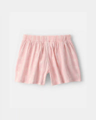 Girls Palm Tree Gauze Shorts - Pink