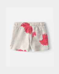 Baby Boy Pufferfish French Terry Shorts - Grey/Red