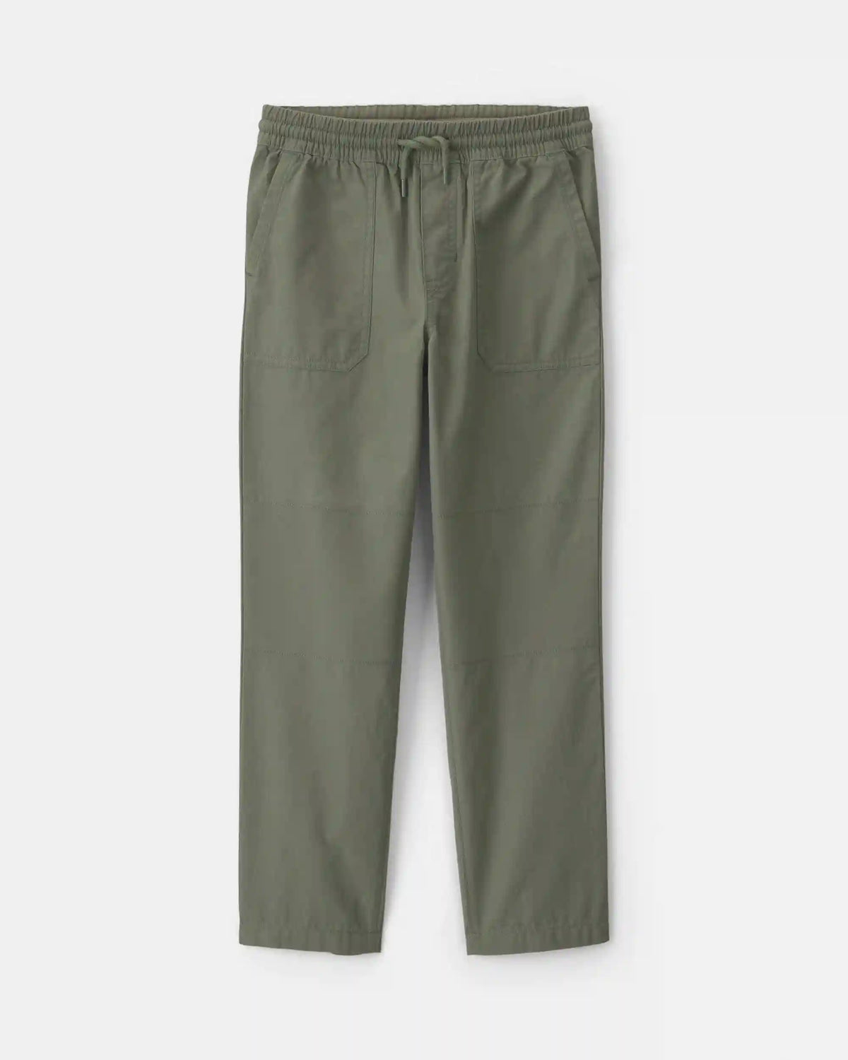 Boys Pull-On Canvas Pants - Olive Green