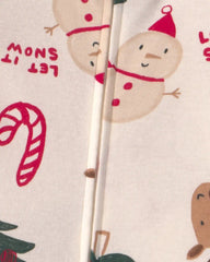 Toddler 1-Piece Christmas Icon 100% Cotton Snug Fit Footed Pajama - Cream