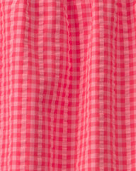 Girls Gingham Tank Top - Pink