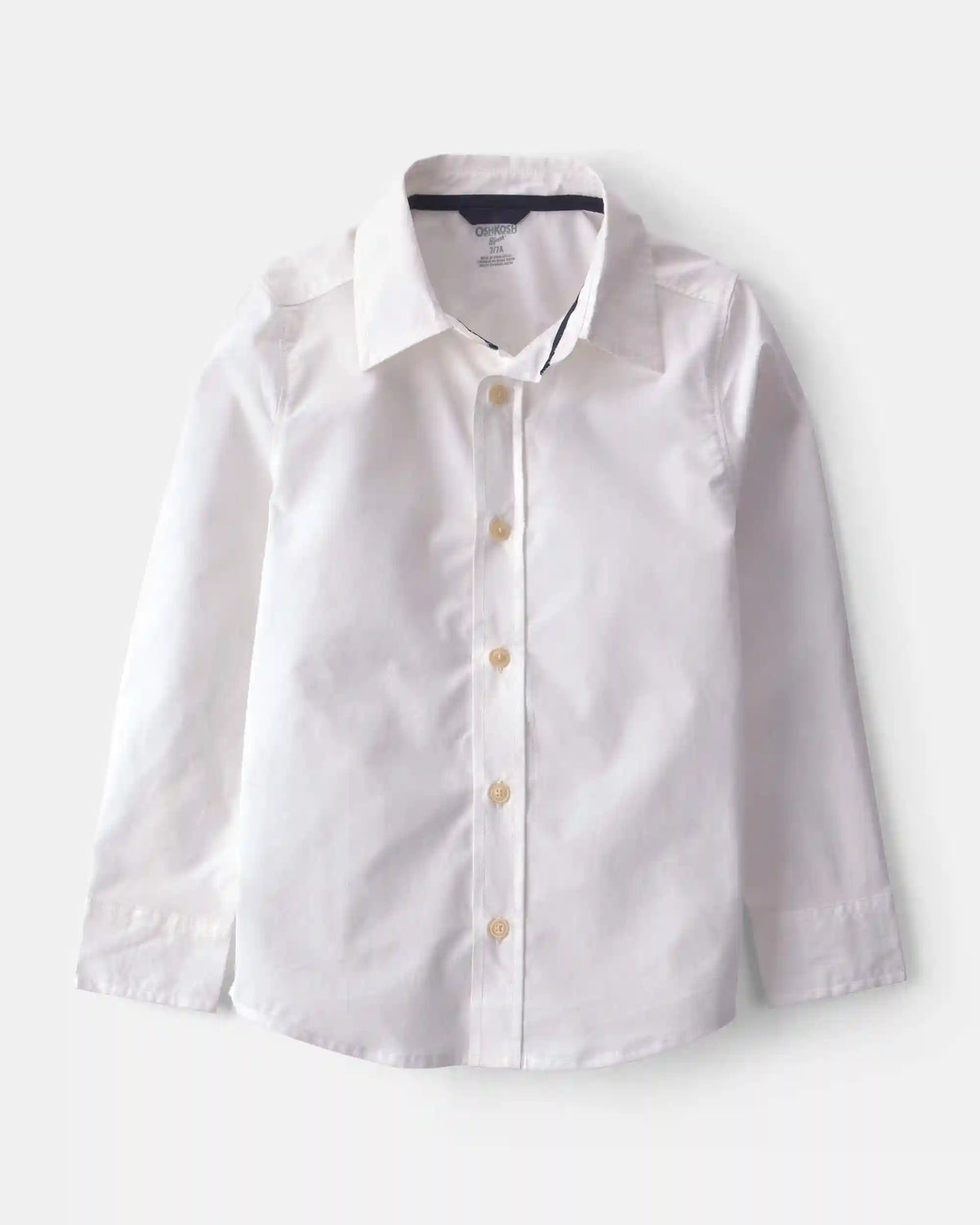 Boys Poplin Long-Sleeve Button-Down Shirt - White