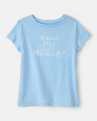 Girls Mermaid Graphic Tee - Blue