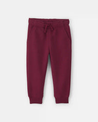 Toddler Boy Fleece Joggers - Burgundy