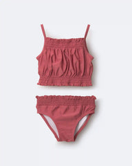 Toddler Girl Smocked Tankini Set - Rose