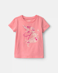 Toddler Girl Unicorn Graphic Tee - Pink