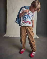 Boys Twill Barrel Jeans - Brown