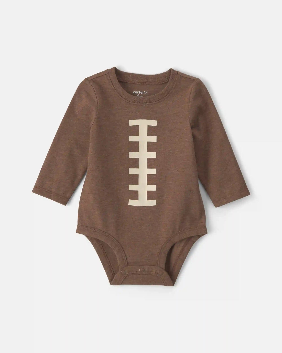 Baby Boy Football Long-Sleeve Graphic Bodysuit - Brown