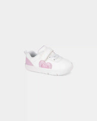 Baby Girl Every Step® First Walker Shimmer Heart Sneakers - White/Pink