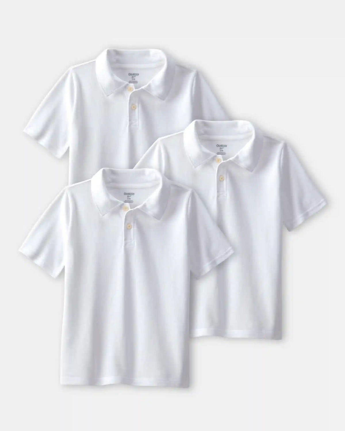 Boys 3-Pack Uniform Piqué Polo Shirts - White